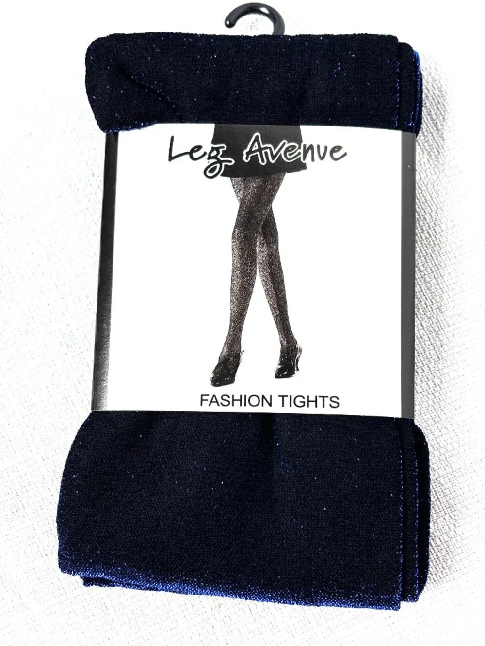 Leg Avenue #7120 Dark Royal  Blue Sparkle Shimmer Lurex Fashion Tights NWT NOS